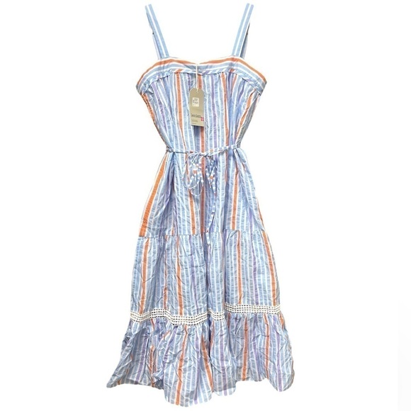 lemlem Bahiri Sweepy Striped Dress in Light Sky Blue size Medium NWT - Picture 10 of 11